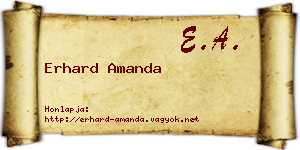 Erhard Amanda névjegykártya